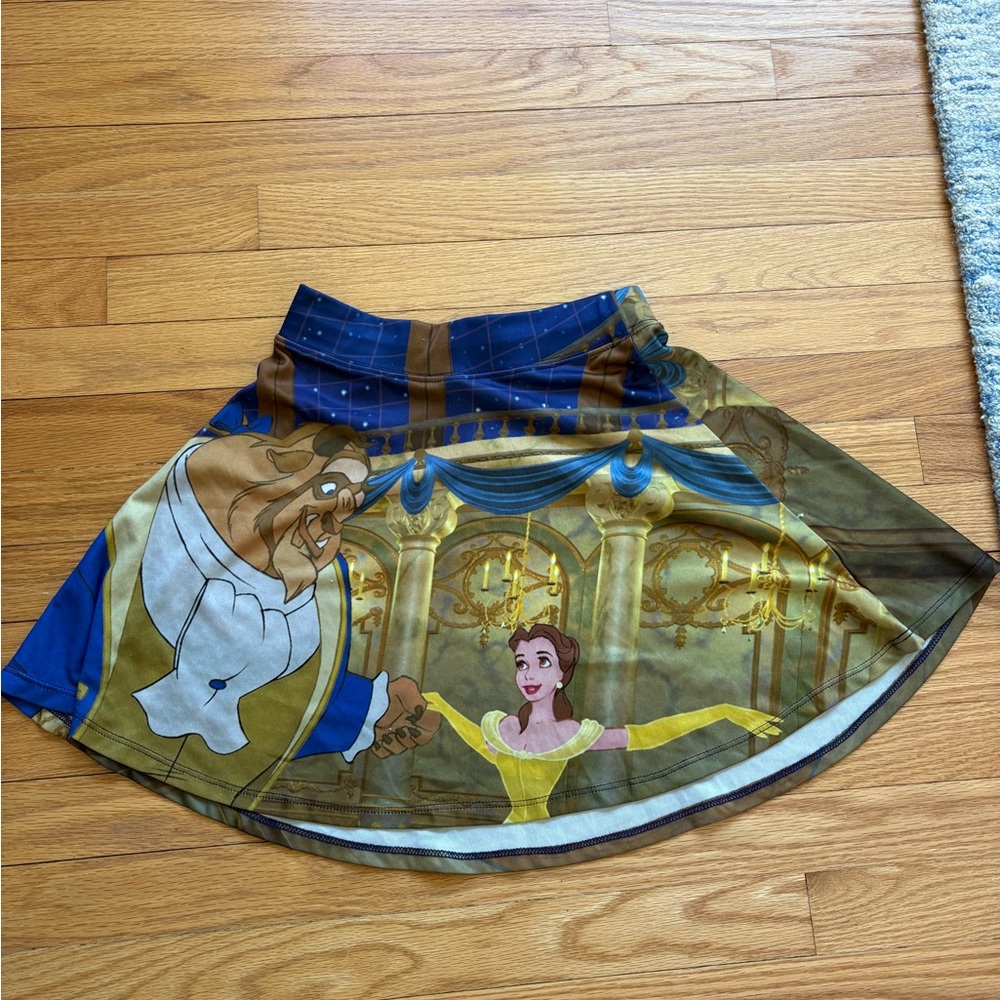 Disney Beauty and the Beast Skater Skirt - Blue and Yellow